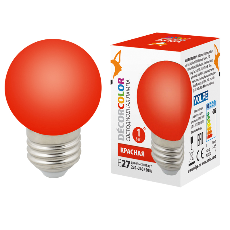 LED-G45-1W/RED/E27/FR/С  в Москве 