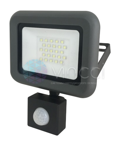 Светодиодный прожектор PFL-C-20w Sensor 6500K IP54 (с рамкой) Jazzway - PFL-C-20w Sensor
