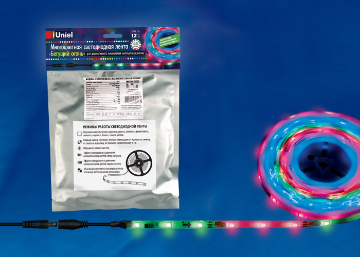 ULS-F20-5050-30LED/m-10mm-IP65-DC12V-7,2W/m-10M-RGB SMART  в Москве 