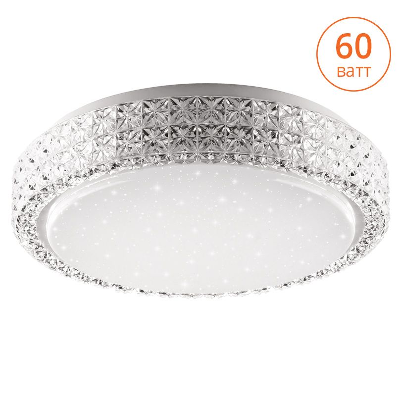 Светильник LED SAPHIR управляемый 60W димм. 3000-6500K max 5900LM пульт ДУ плафон с ободком "алмазных граней" 85x490MM IP20 1/5 Wolta - CLL0560W-SAPHIR