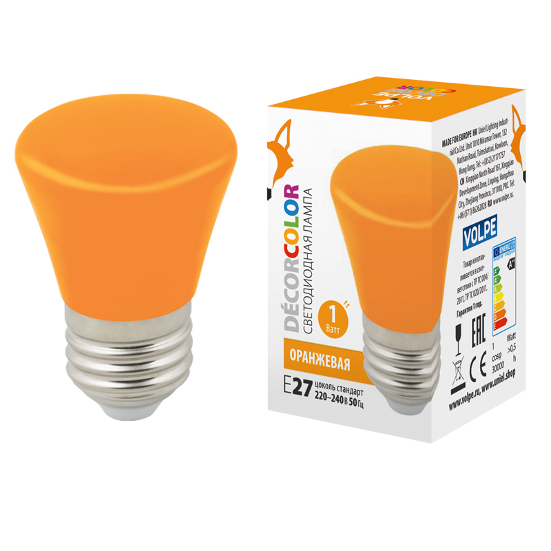 LED-D45-1W/ORANGE/E27/FR/С BELL  в Москве 