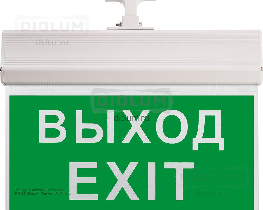 Светильник аккумуляторный вывеска "Выход" 2 часа производства Diolum