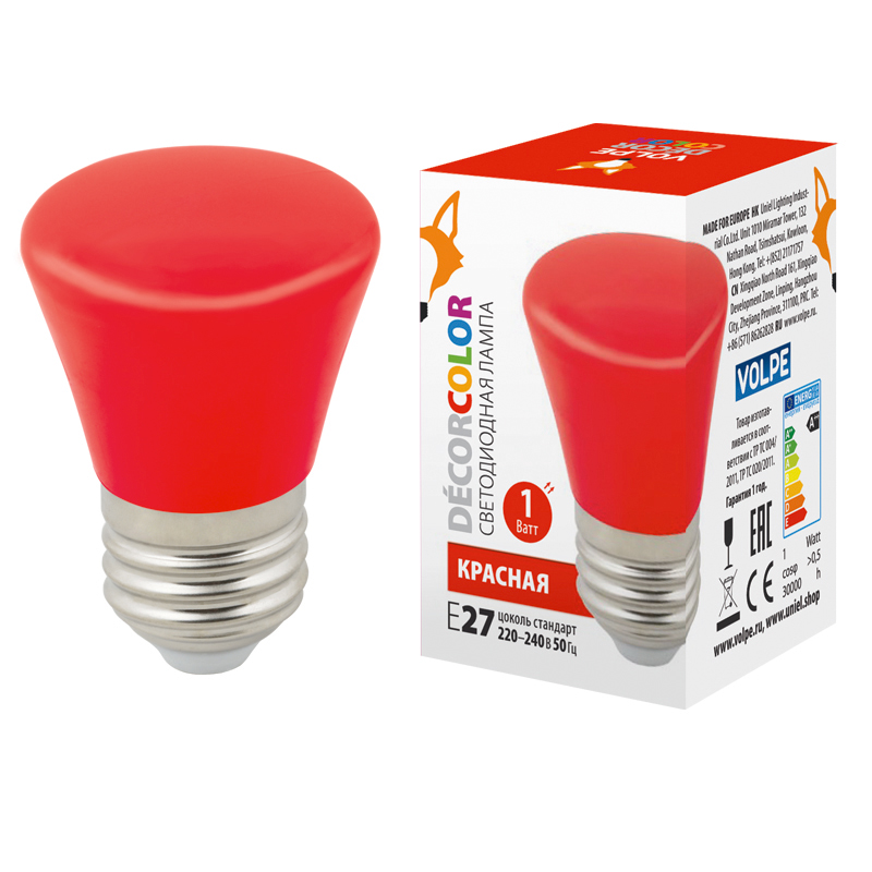 LED-D45-1W/RED/E27/FR/С BELL  в Москве 