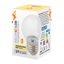LED-G45-1W/3000K/E27/CL/С  