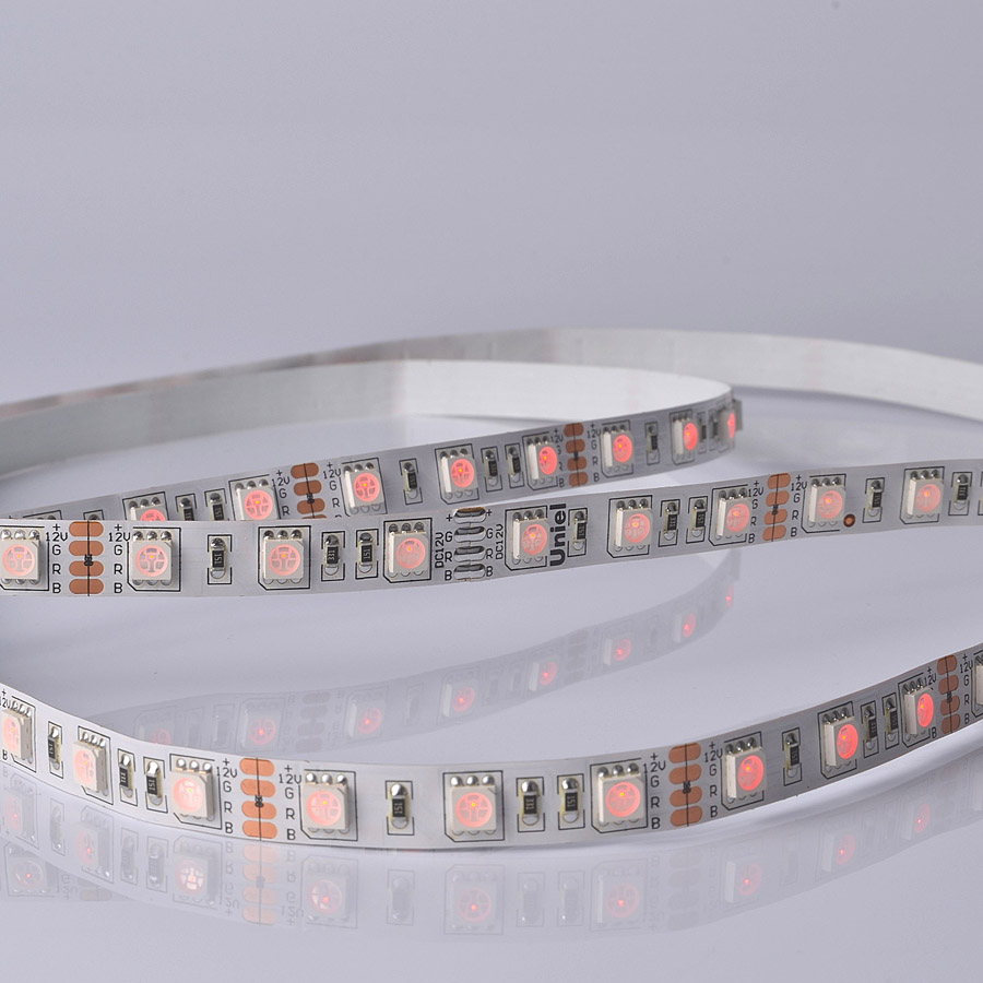 ULS-M25-5050-60LED/m-10mm-IP20-DC12V-14,4W/m-5M-RGB PROFI катушка в герметичной упаковке  в Москве 