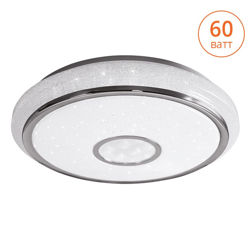 Светильник LED VENUS управляемый 60W димм. 3000-6500K max 5200LM пульт ДУ эффект "звездного неба" и "колотого льда" декорирован хромированным ободком 95x570MM IP20 1/4 Wolta - CLL2360W-VENUS