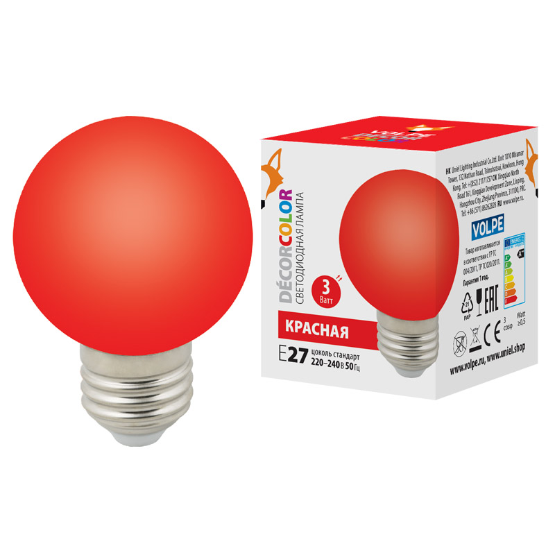 LED-G60-3W/RED/E27/FR/С  в Москве 