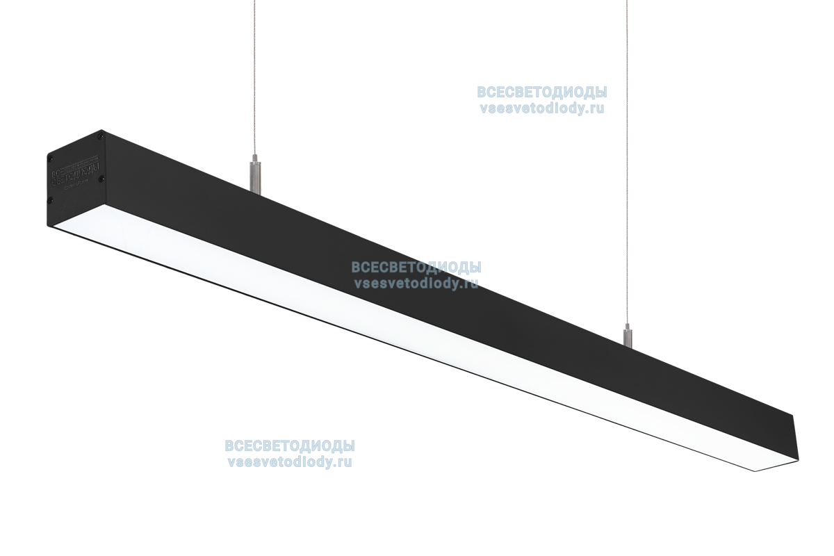 Светильник СЛИМФЛЕШ VS310 линейный 40W-5000Lm 5000-5500К ОПАЛ IP40 с БАП (aax.tech) на 1 час чёрный vs310-40-op-5k-nc1h-RAL9005