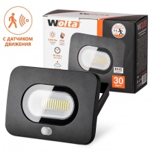 Светодиодный прожектор WFL-30W/05s с датчиком движения 5500K 30 Вт LED IP65 2400 Лм 1/25 Wolta - WFL-30W/05s