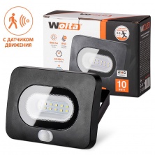 Светодиодный прожектор WFL-10W/05s с датчиком движения 5500K 10 Вт LED IP65 800 Лм 1/40 Wolta - WFL-10W/05s