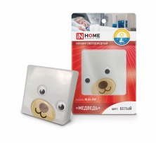 Ночник светодиодный NL04-BW Медведь 230В белый IN HOME арт. 4690612015132 - 4690612015132