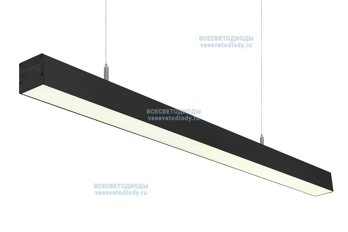 Светильник СЛИМФЛЕШ VS310 линейный 75W-9500Lm 4000-4500К ОПАЛ IP40 с БАП (vsesv) на 3 часа чёрный vs310-75-op-4k-li3h-RAL9005