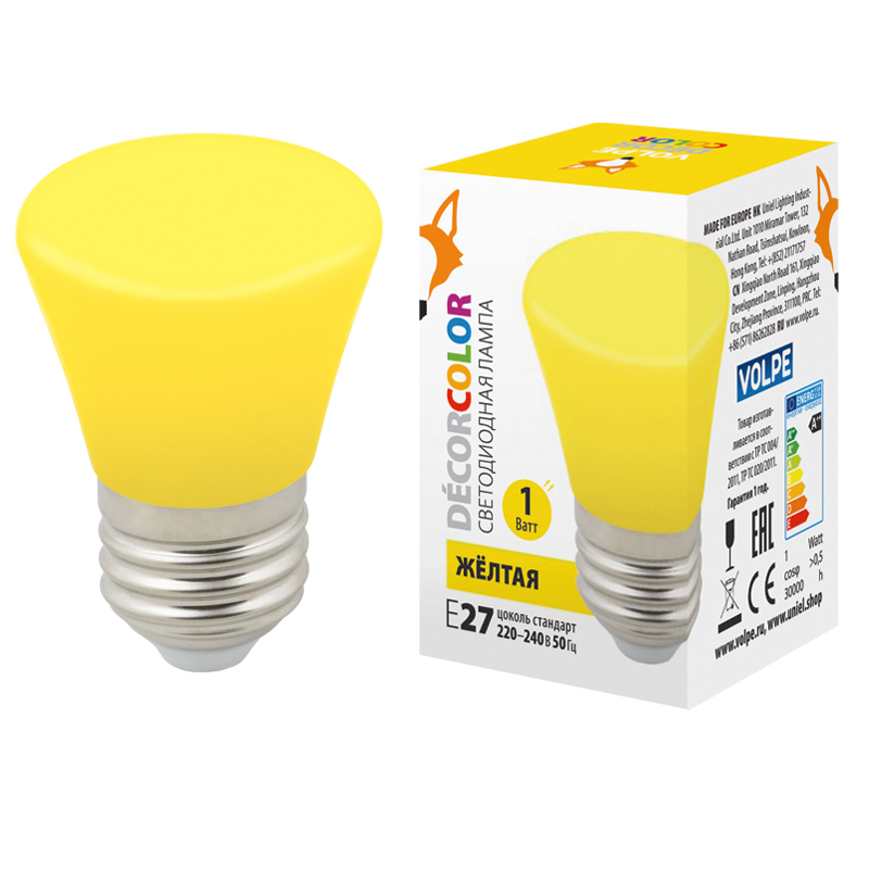 LED-D45-1W/YELLOW/E27/FR/С BELL  в Москве 