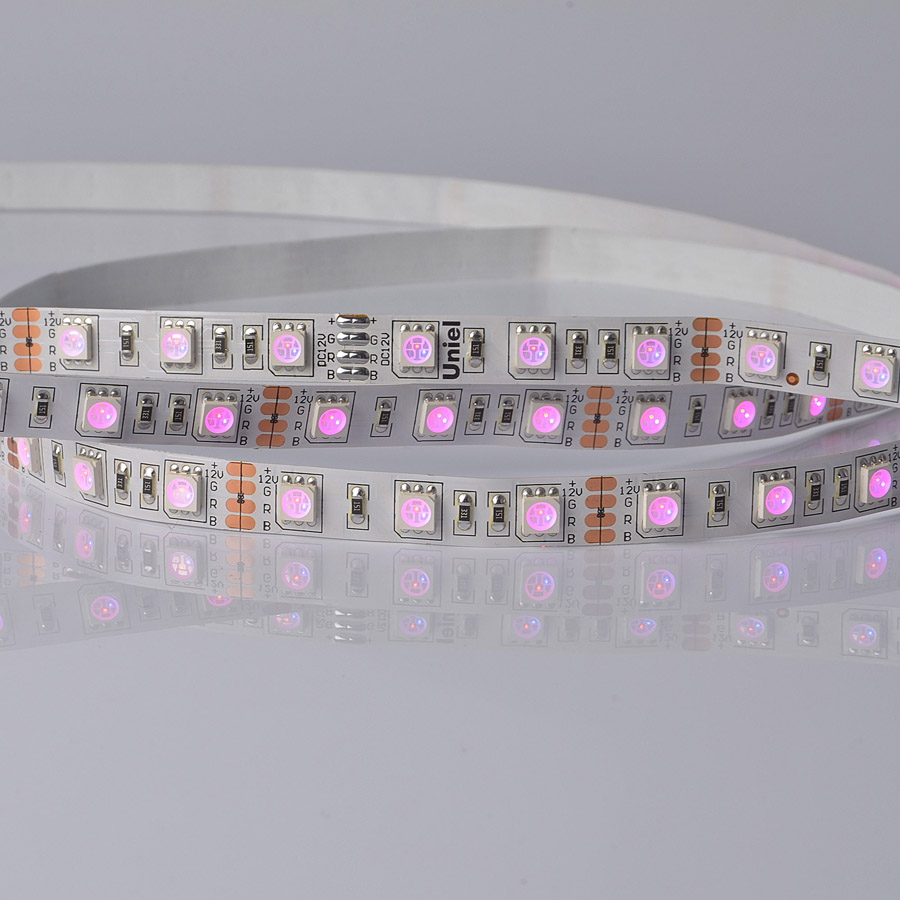 ULS-5050-60LED/m-10mm-IP20-DC24V-14,4W/m-5M-RGB катушка в герметичной упаковке  в Москве 