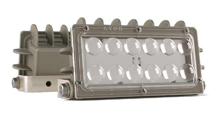Светодиодный светильник АТ-ДО-40/R-40 (40Вт/24 Led, 5000К, 3700 Лм, КСС К6°, 12-40 DC, IP65 , 178/145/44 мм со скобой (178/120/44 мм без скобы) )тип FARLIGHT (ФАРЛАЙТ) специального назначения-Светодиодная фара дальнего света R-40 производства Атон - АТ-ДО-40/R-40